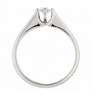 Δαχτυλίδι Μονόπετρο με Διαμάντι Λευκόχρυσος Κ18 - 07015