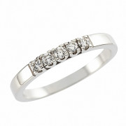 Δαχτυλίδι Μισόβερο με Διαμάντια Λευκόχρυσος Κ18 - 070445R