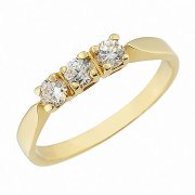 Δαχτυλίδι Μισόβερο με Ζιργκόν Χρυσός Κ14 - 07148Y
