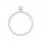 Δαχτυλίδι Μονόπετρο με Διαμάντια Λευκόχρυσος Κ18 - 16036