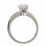 Δαχτυλίδι Μονόπετρο με Διαμάντια Λευκόχρυσος Κ18 - 083463R