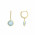 Σκουλαρίκια με Ζιργκόν και Μπλέ Τοπάζι Χρυσός Κ14 - 16047BT