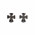 Σκουλαρίκια Σταυρός με Μάυρα Ζιργκόν Ροζ Χρυσός Κ9 - 16065E
