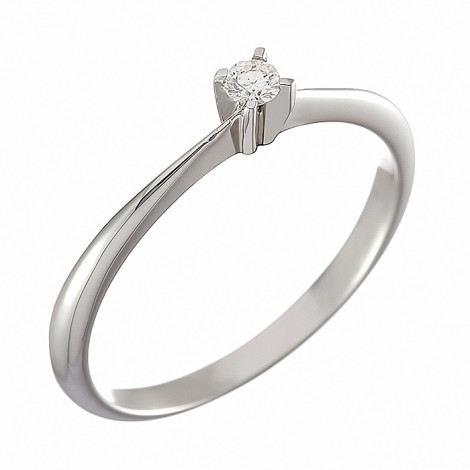 Δαχτυλίδι Μονόπετρο με Διαμάντι Λευκόχρυσος Κ18 - 053651R
