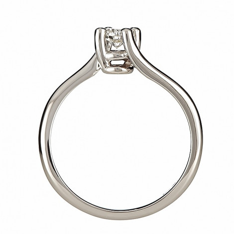Δαχτυλίδι Μονόπετρο με Διαμάντι Λευκόχρυσος Κ18 - 11038