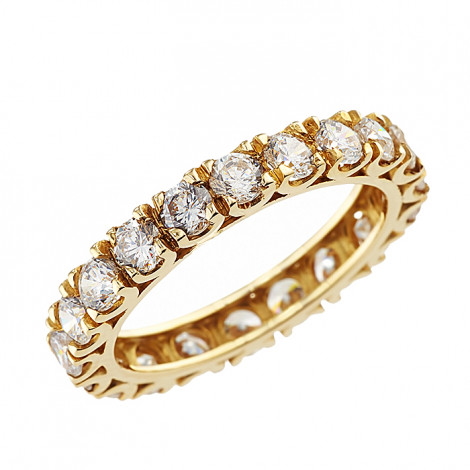 Δαχτυλίδι Ολόβερο με Ζιργκόν Χρυσός Κ14 - 90242Y
