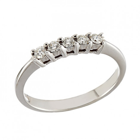 Δαχτυλίδι Μισόβερο με Διαμάντια Λευκόχρυσος Κ18 - 91189