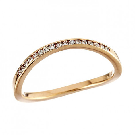 Δαχτυλίδι Μισόβερο με Διαμάντια Ροζ Χρυσός Κ18 - 91276RE