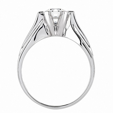 Δαχτυλίδι Μονόπετρο με Ζιργκόν Λευκόχρυσος Κ14 - 92220
