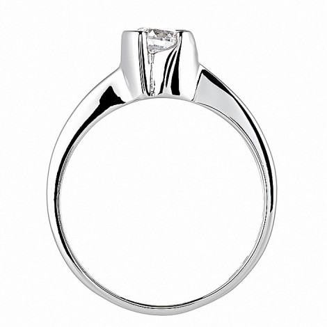 Δαχτυλίδι Μονόπετρο με Ζιργκόν Λευκόχρυσος Κ14 - 92273
