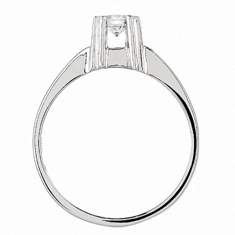 Δαχτυλίδι Μονόπετρο με Ζιργκόν Λευκόχρυσος Κ14 - 92281