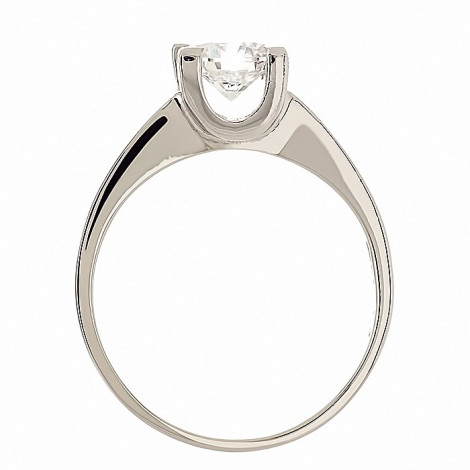 Δαχτυλίδι Μονόπετρο με Ζιργκόν Λευκόχρυσος Κ14 - 92316