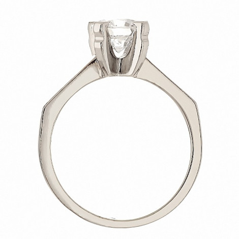 Δαχτυλίδι Μονόπετρο με Ζιργκόν Λευκόχρυσος Κ14 - 92504