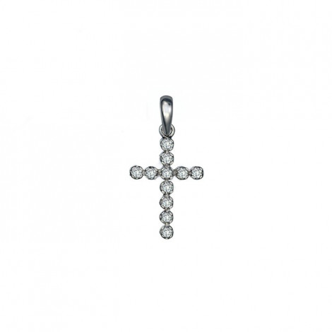 Σταυρός με Διαμάντια Λευκόχρυσος Κ18 - 07096