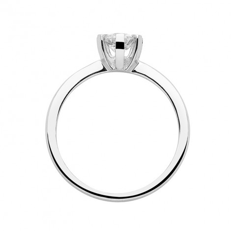 Δαχτυλίδι Μονόπετρο με Διαμάντι Λευκόχρυσος Κ18 - 13070