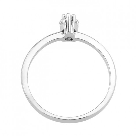 Δαχτυλίδι Μονόπετρο με Διαμάντι Πουάρ Λευκόχρυσος Κ18 - 16001