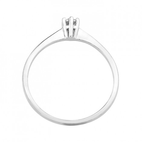 Δαχτυλίδι Μονόπετρο με Διαμάντι Λευκόχρυσος Κ18 - 16006