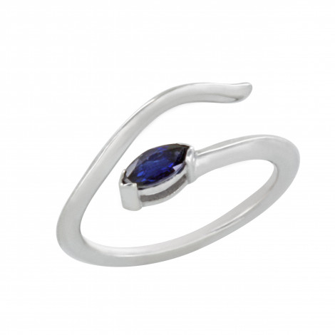 Δαχτυλίδι Chevalier με Ορυκτή Πέτρα Λευκόχρυσος  Κ14 - 16013WSA