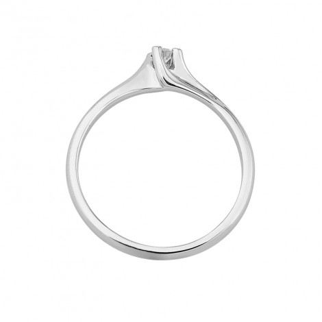 Δαχτυλίδι Μονόπετρο με Διαμάντι Λευκόχρυσος Κ18 - 912867R