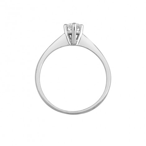 Δαχτυλίδι Μονόπετρο με Διαμάντι Λευκόχρυσος Κ18-16024
