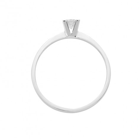 Δαχτυλίδι Μονόπετρο με Διαμάντια Λευκόχρυσος Κ18 - 16030