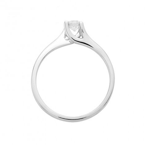 Δαχτυλίδι Μονόπετρο με Διαμάντι Λευκόχρυσος Κ18 - 16027