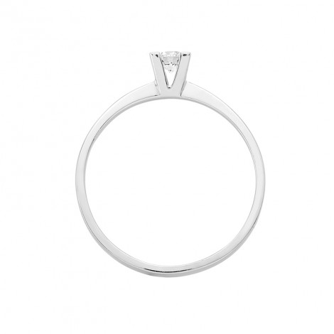 Δαχτυλίδι Μονόπετρο με Διαμάντι Λευκόχρυσος Κ18 - 16029