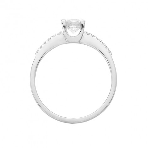 Δαχτυλίδι Μονόπετρο με Ζιργκόν Λευκόχρυσος Κ14 - 16035