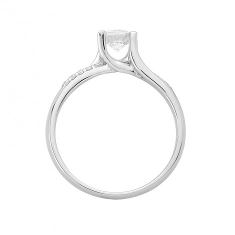 Δαχτυλίδι Μονόπετρο με Ζιργκόν Λευκόχρυσος Κ14 - 16033