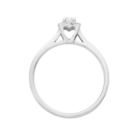 Δαχτυλίδι Μονόπετρο με Διαμάντια Λευκόχρυσος Κ18 - 16032