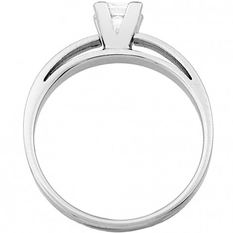 Δαχτυλίδι Μονόπετρο με Διαμάντι Λευκόχρυσος Κ18 - 13080