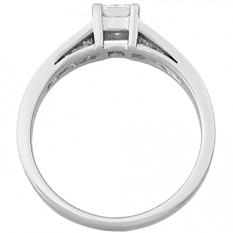 Δαχτυλίδι Μονόπετρο με Διαμάντια Λευκόχρυσος Κ18 - 16039