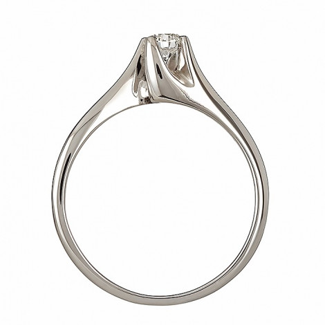 Δαχτυλίδι Μονόπετρο με Διαμάντι Λευκόχρυσος Κ18 - 06266