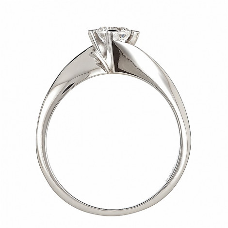 Δαχτυλίδι Μονόπετρο με Διαμάντι Λευκόχρυσος Κ18 - 06396