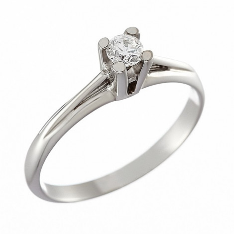 Δαχτυλίδι Μονόπετρο με Διαμάντι Λευκόχρυσος Κ18 - 06398