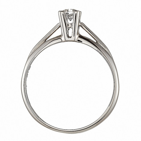 Δαχτυλίδι Μονόπετρο με Διαμάντι Λευκόχρυσος Κ18 - 06399