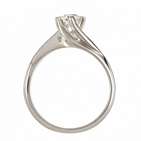 Δαχτυλίδι Μονόπετρο με Διαμάντι Λευκόχρυσος Κ18 - 064025R