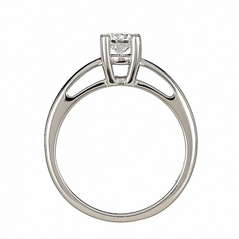 Δαχτυλίδι Μονόπετρο με Διαμάντι Λευκόχρυσος Κ18 - 06442