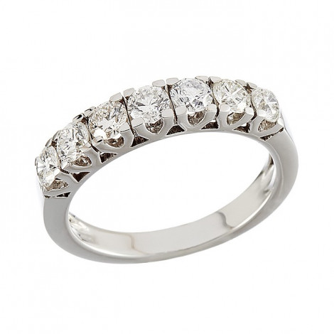 Δαχτυλίδι Μισόβερο με Διαμάντια Λευκόχρυσος Κ18 - 070017R