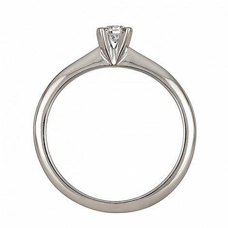 Δαχτυλίδι Μονόπετρο με Διαμάντι Λευκόχρυσος Κ18 - 07006