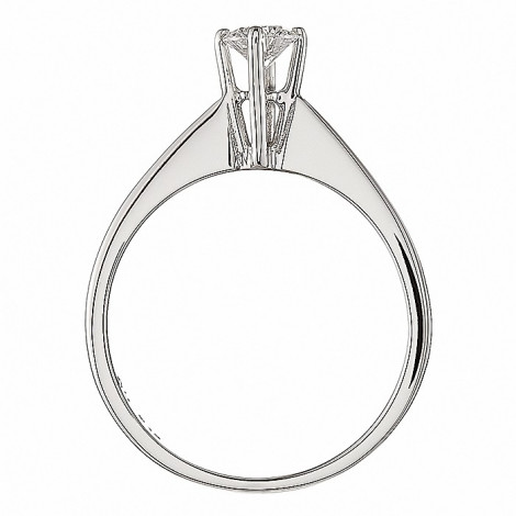 Δαχτυλίδι Μονόπετρο με Διαμάντι Λευκόχρυσος Κ18 - 07008
