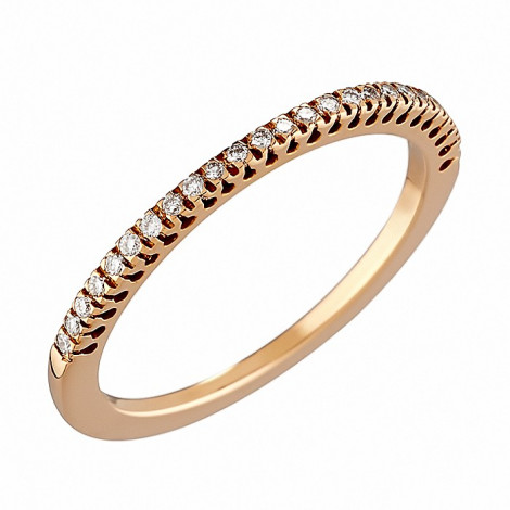 Δαχτυλίδι Μισόβερο με Διαμάντια Ροζ Χρυσός Κ18 - 08162RE