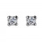 Σκουλαρίκια Μονόπετρα με Διαμάντια Λευκόχρυσος Κ18 - 31100