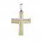 Σταυρός με Ζιργκόν Δίχρωμος Κ14 - 13053CZ