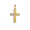 Σταυρός με Ζιργκόν Δίχρωμος Κ14 - 13009CZ