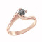 Δαχτυλίδι Μονόπετρο με Μαύρο Διαμάντι Ροζ Χρυσός K18 - 06402BL0