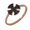 Δαχτυλίδι Σταυρός με Μαύρα Ζιργκόν Ροζ Χρυσός Κ9 - 16057