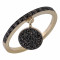 Δαχτυλίδι Μισόβερο με Κρεμαστό Κύκλο Μαύρα Ζιργκόν Χρυσός Κ9 - 16059