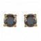Σκουλαρίκια Μονόπετρα με Μαύρα Διαμάντια Ροζ Χρυσός Κ18 - 09031E